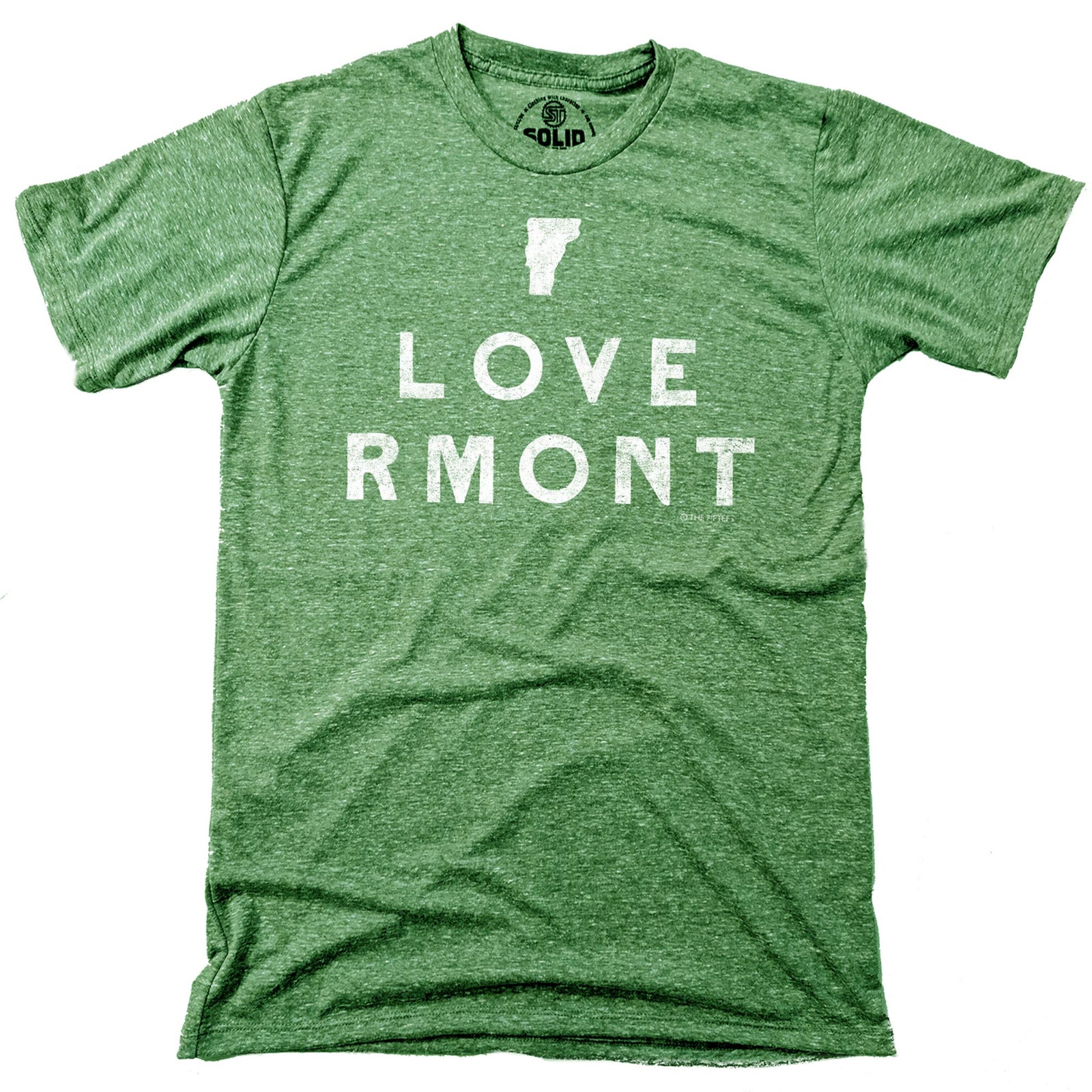 Men's I Love Vermont Cool Graphic T-Shirt | Vintage Vt Pride Tee | Solid Threads