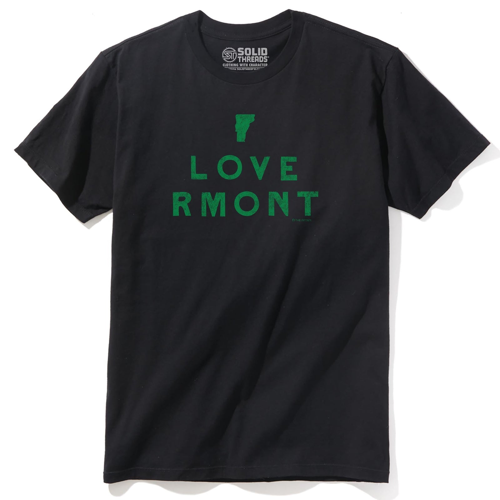 I Love Vermont Cool Staple T-shirt in Black - Front View