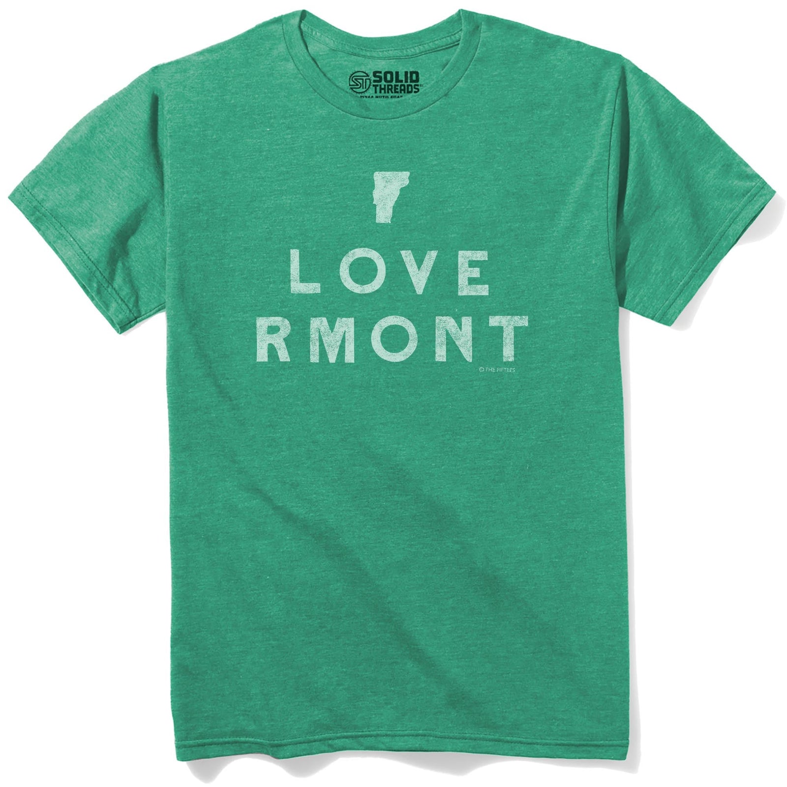I Love Vermont Cool Staple T-shirt in Kelly Heather - Front View