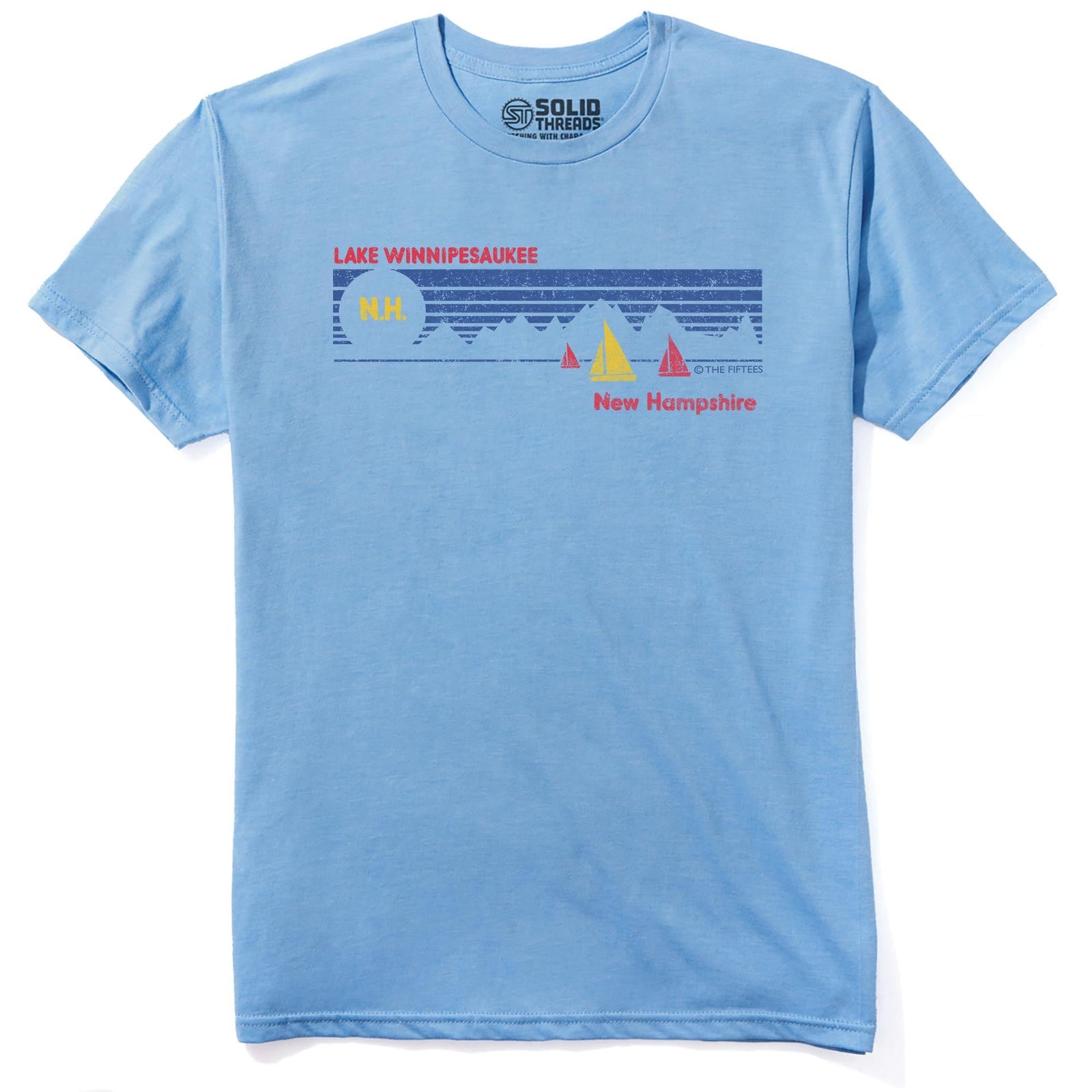 Lake Winnepski Cool Staple T-shirt in Light Blue Heather - Front View