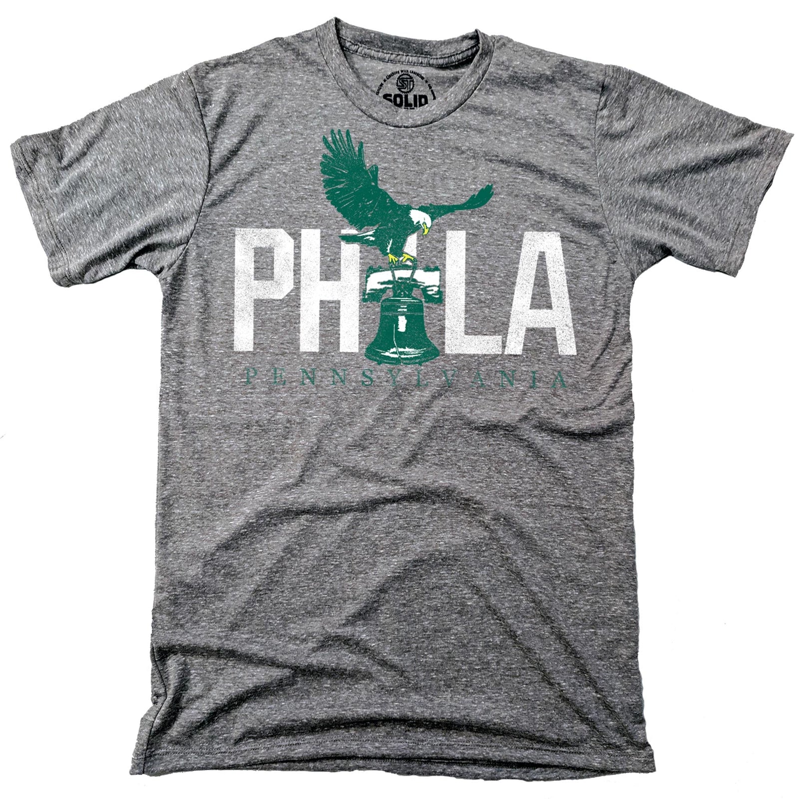 Men's Philly Eagle Cool Graphic T-Shirt | Vintage PA Liberty Tee | Solid Threads