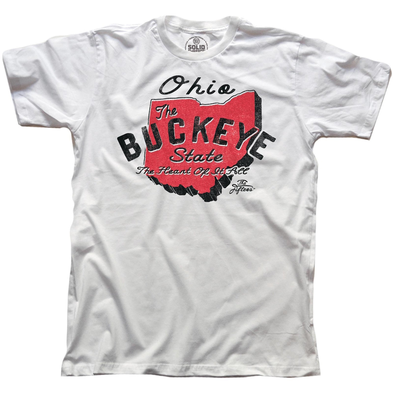Men's The Buckeye State Cool Graphic T-Shirt | Vintage Ohio Travel Tee | Solid Threads