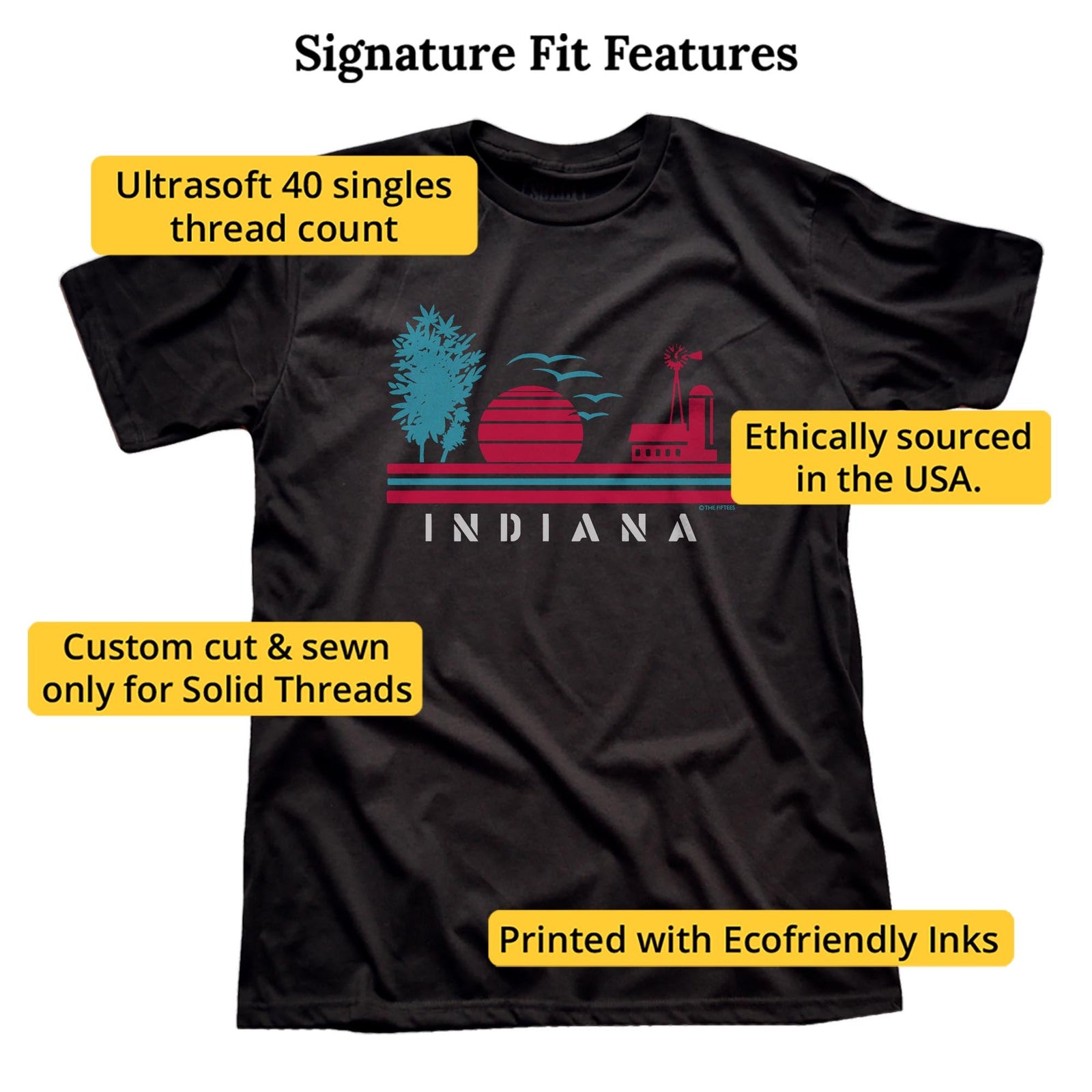 Indiana Farm Cool Signature T-shirt in Black - Fit Attributes