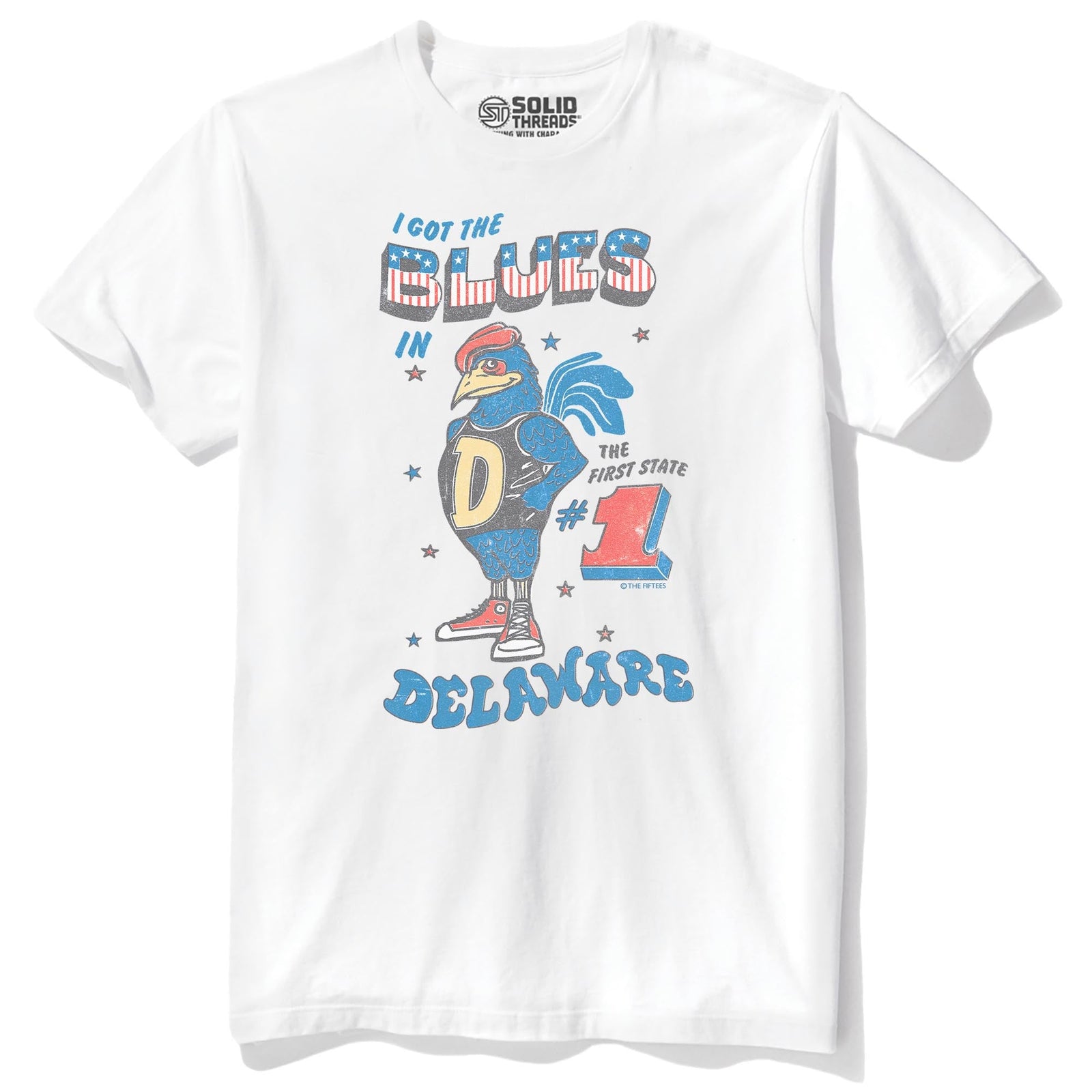 I Got The Blues Cool Staple T-shirt in White - Front View