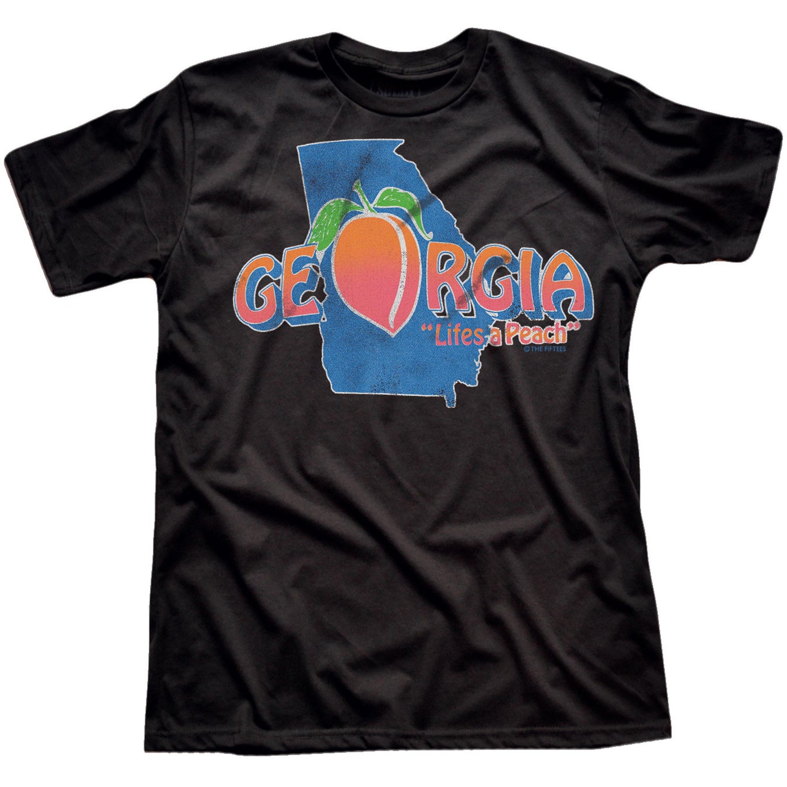 Men's Life's A Peach Funny Graphic T-Shirt | Vintage Georgia Fruit Tee | Solid Threads