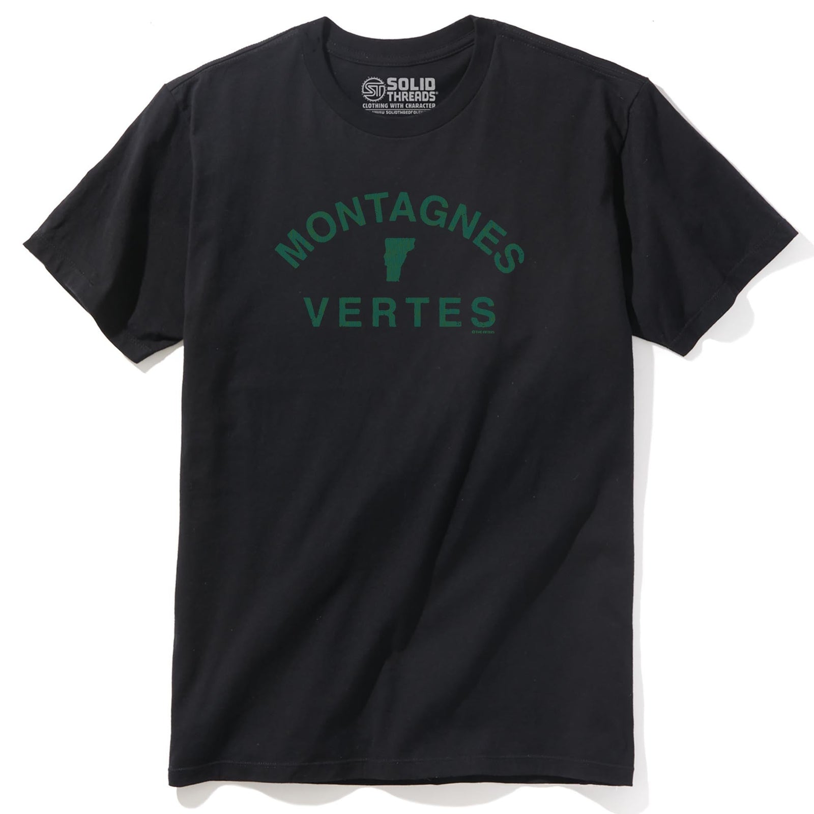 Montagnes Vertes Cool Staple T-shirt in Black - Front View