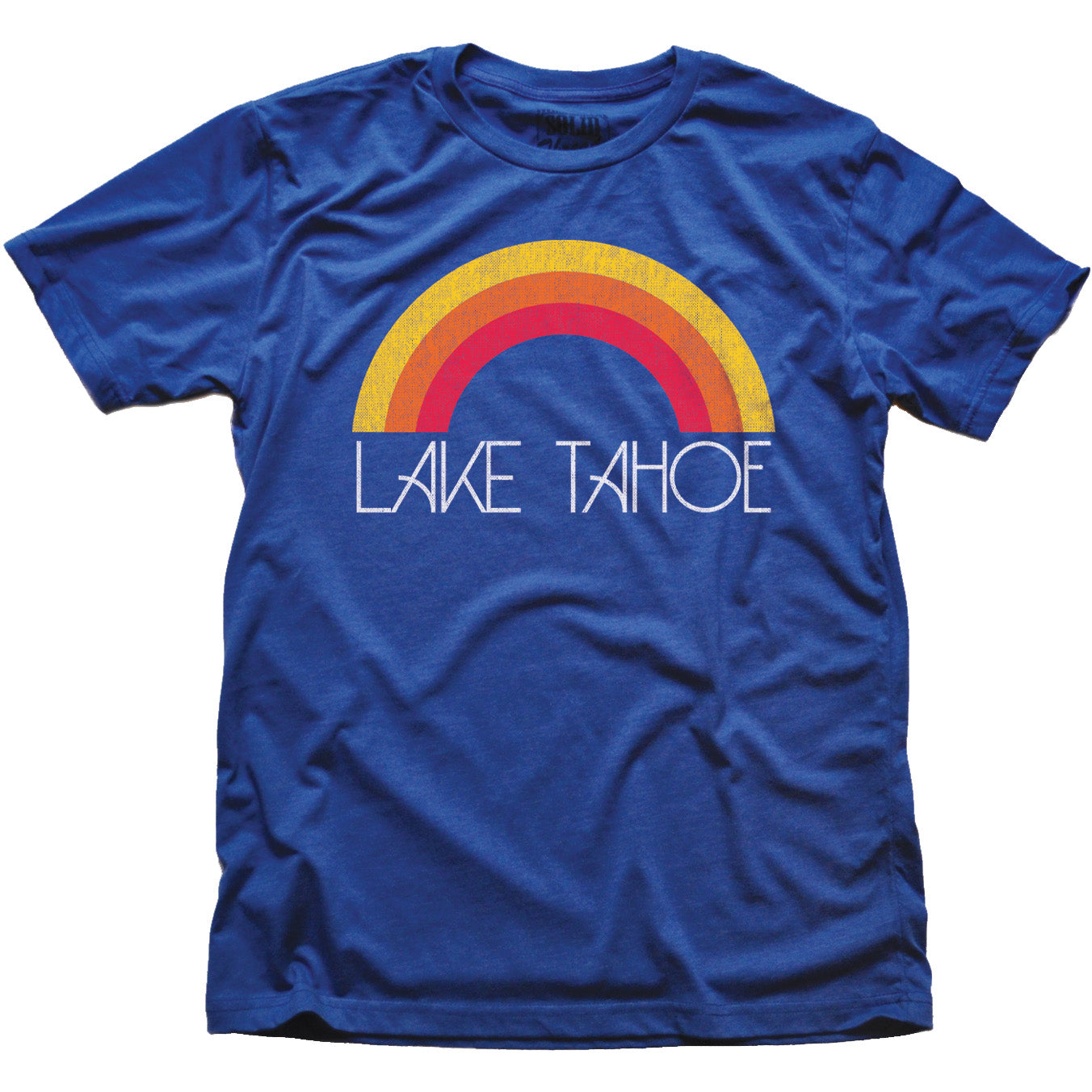 Men's Lake-Tahoe Cool Graphic T-Shirt | Vintage Ca Sierra Nevadas Tee | Solid Threads