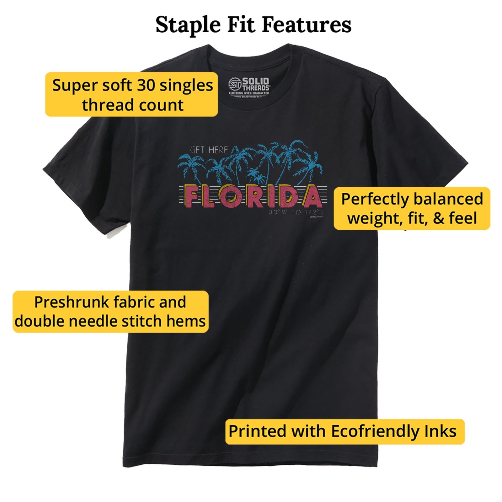 Get Here Cool Staple T-shirt in Black - Fit Attributes