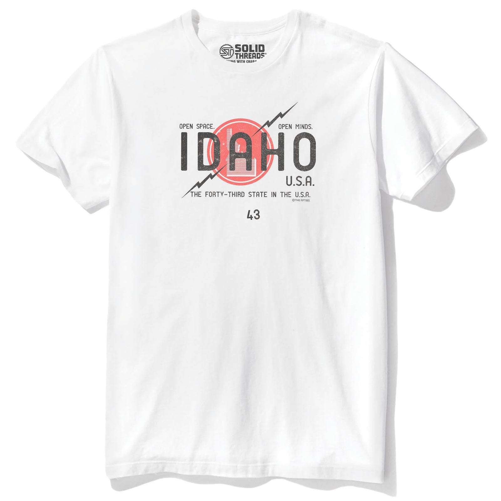 Idaho Open Space Cool Staple T-shirt in White - Front View