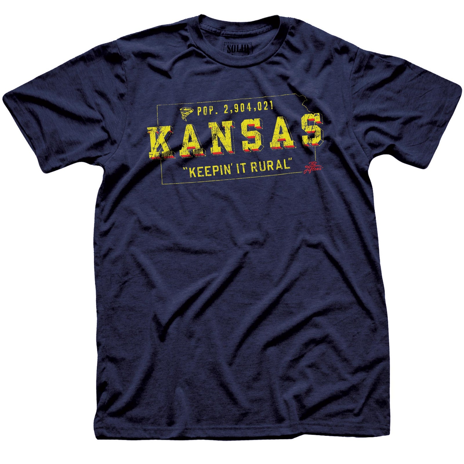 Men's Keep-It-Rural Funny Graphic T-Shirt | Vintage Kansas Country Tee | Solid Threads