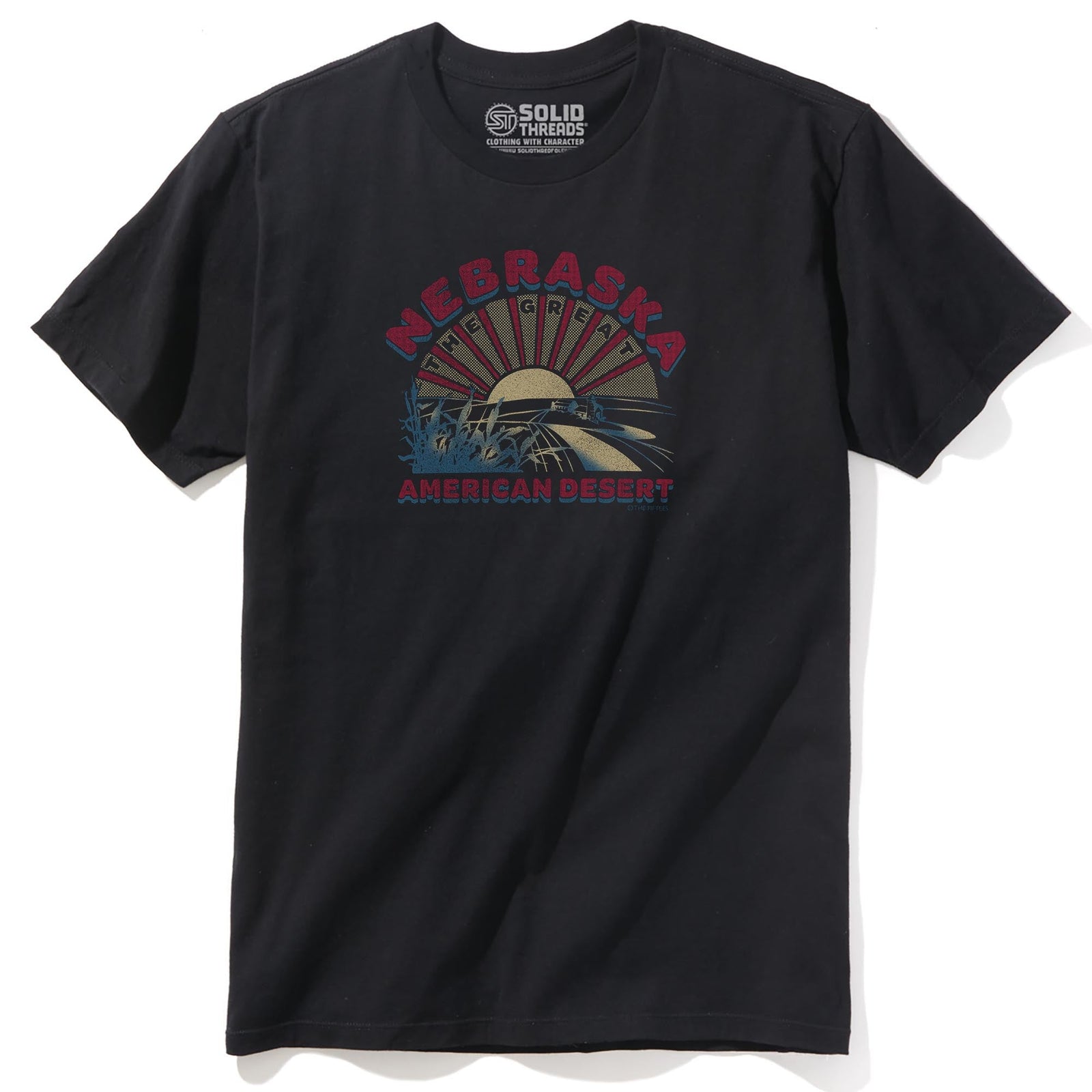 American Desert Cool Staple T-shirt in Black - Front View