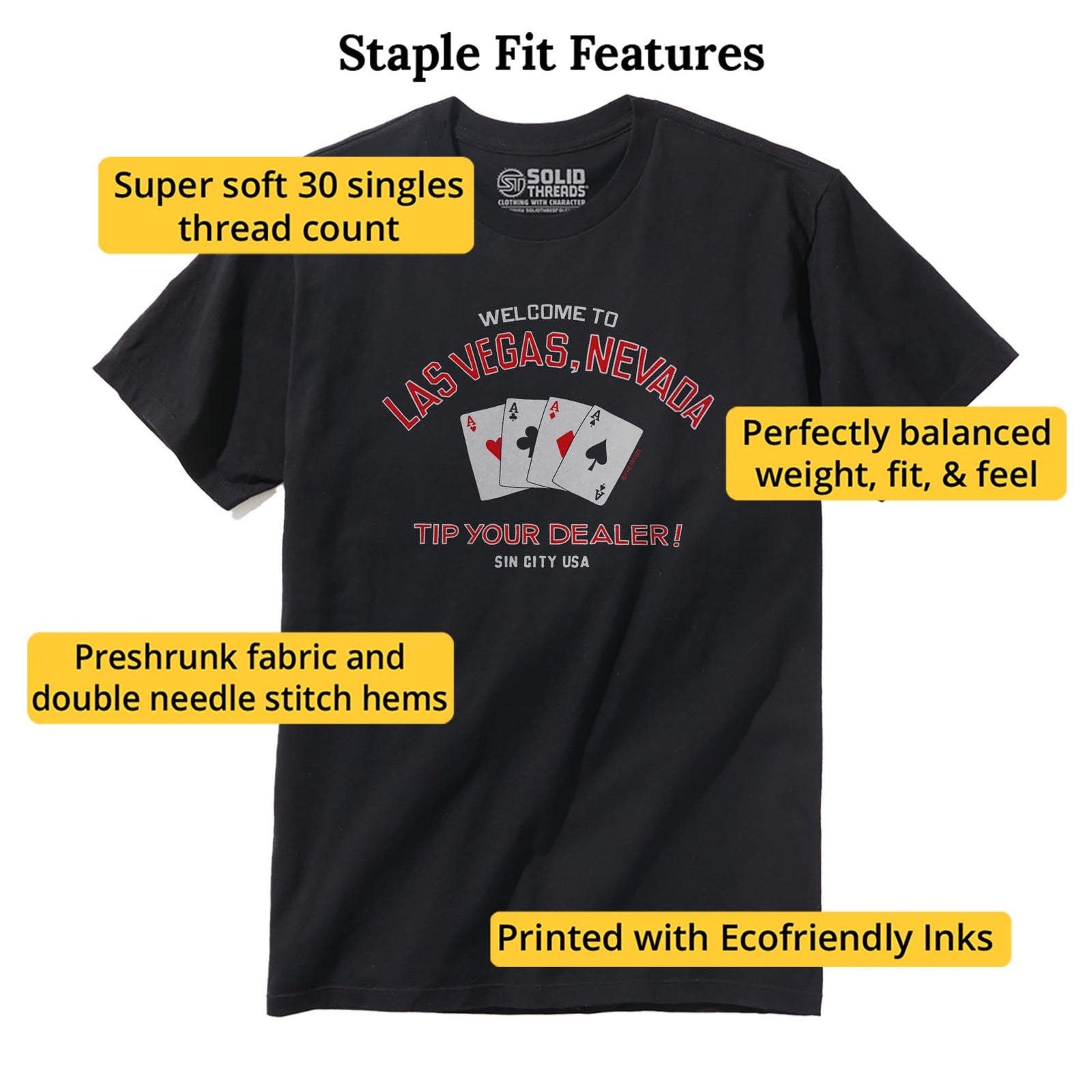 Tip Your Dealer Cool Staple T-shirt in Black - Fit Attributes