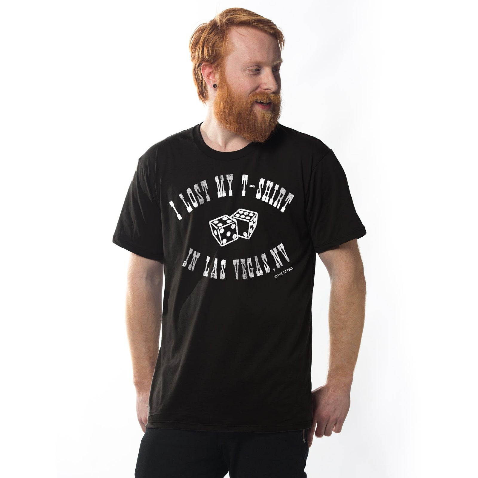 Men's Lost In Las Vegas Funny Graphic T-Shirt | Vintage Nv Vegas Tee on Model | Solid Threads
