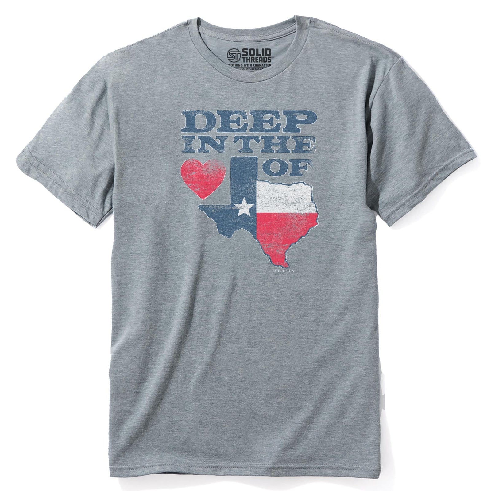 Deep In The Heart Cool Staple T-shirt in Ash Heather - Front View