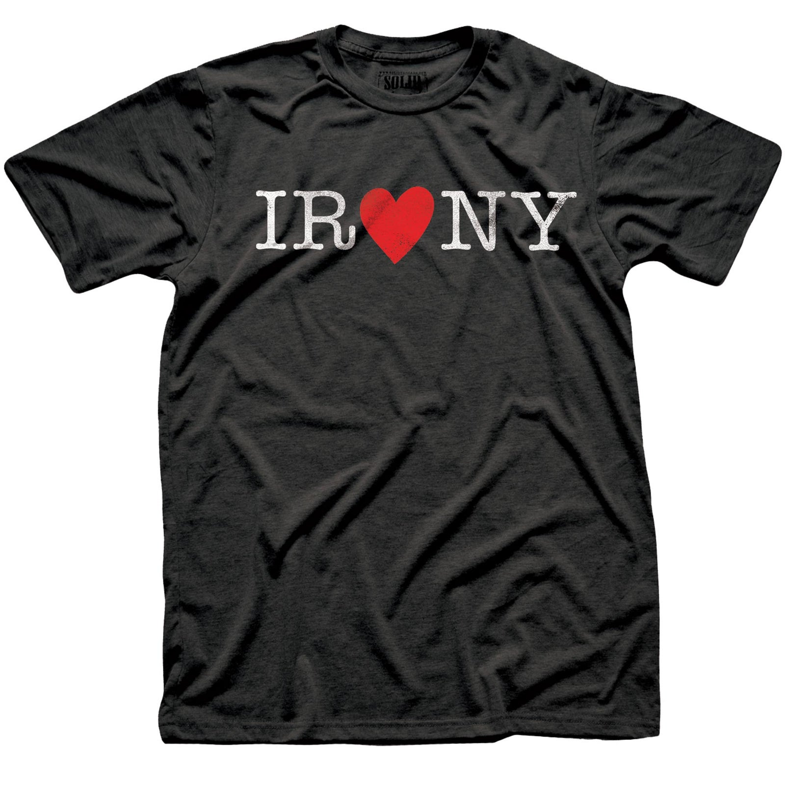 Men's Nyc-Irony Funny Graphic T-Shirt | Vintage New York City Tee | Solid Threads