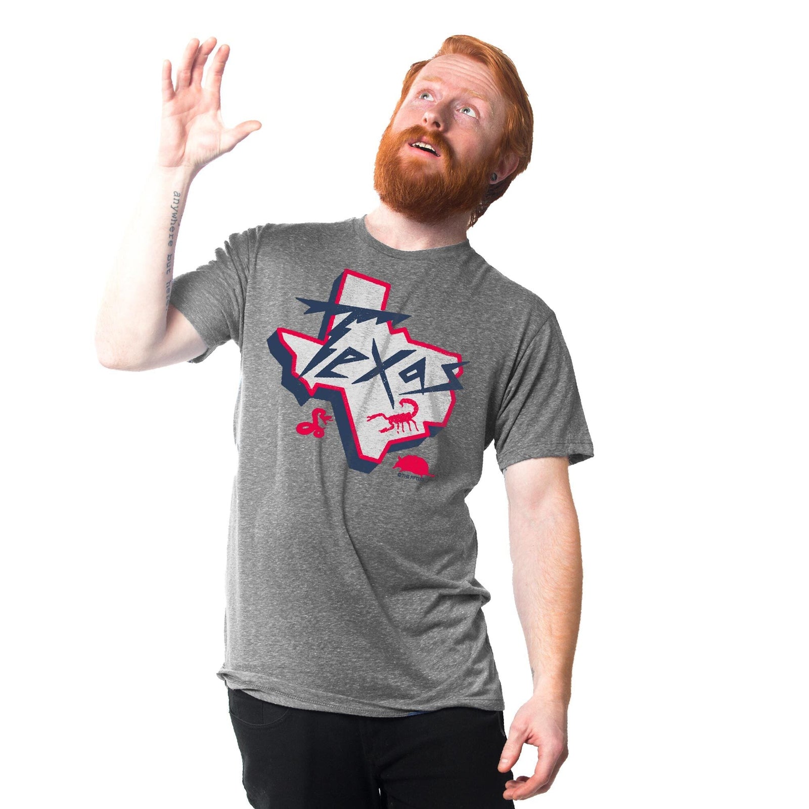 Men's Texas-Critters Funny Graphic T-Shirt | Vintage TX Critters Tee on Model | Solid Threads