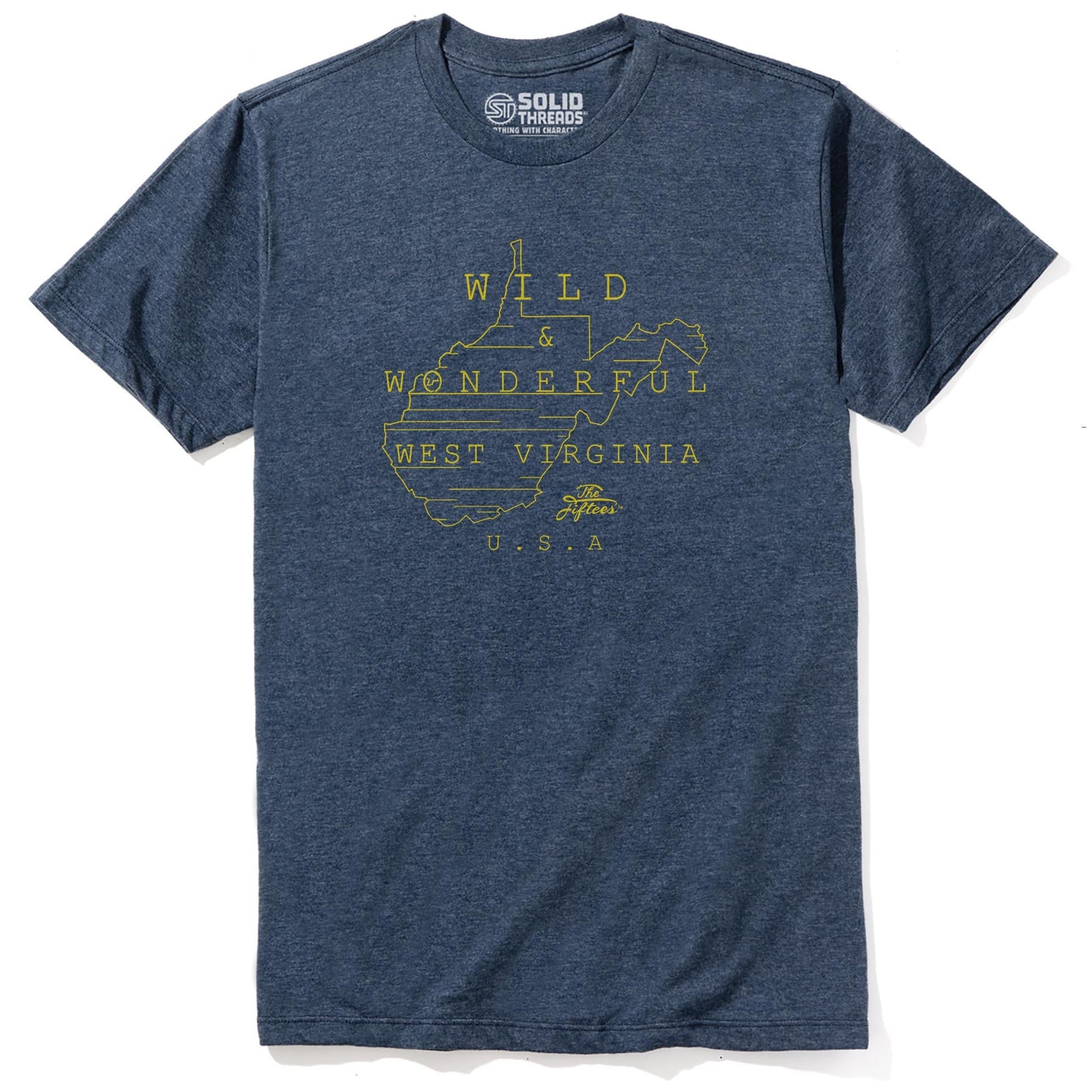 Wild And Wonderful Cool Staple T-shirt in Navy Heather - Front View
