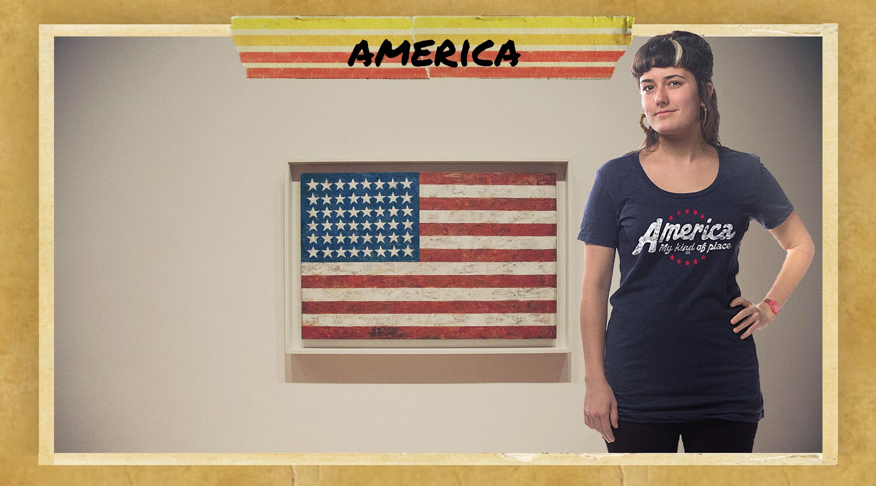 Cool USA Graphic Tees | Vintage America Inspired T-shirts | Retro Red White & Blue Apparel