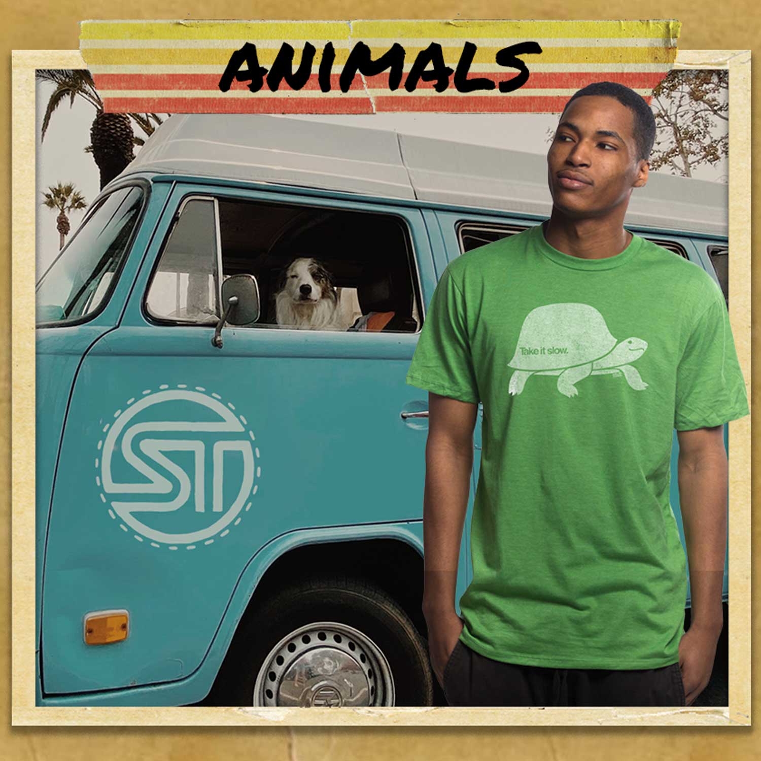 Funny Vintage Animals Graphic Tees | Cool Pet Lover T-Shirts | Solid Threads
