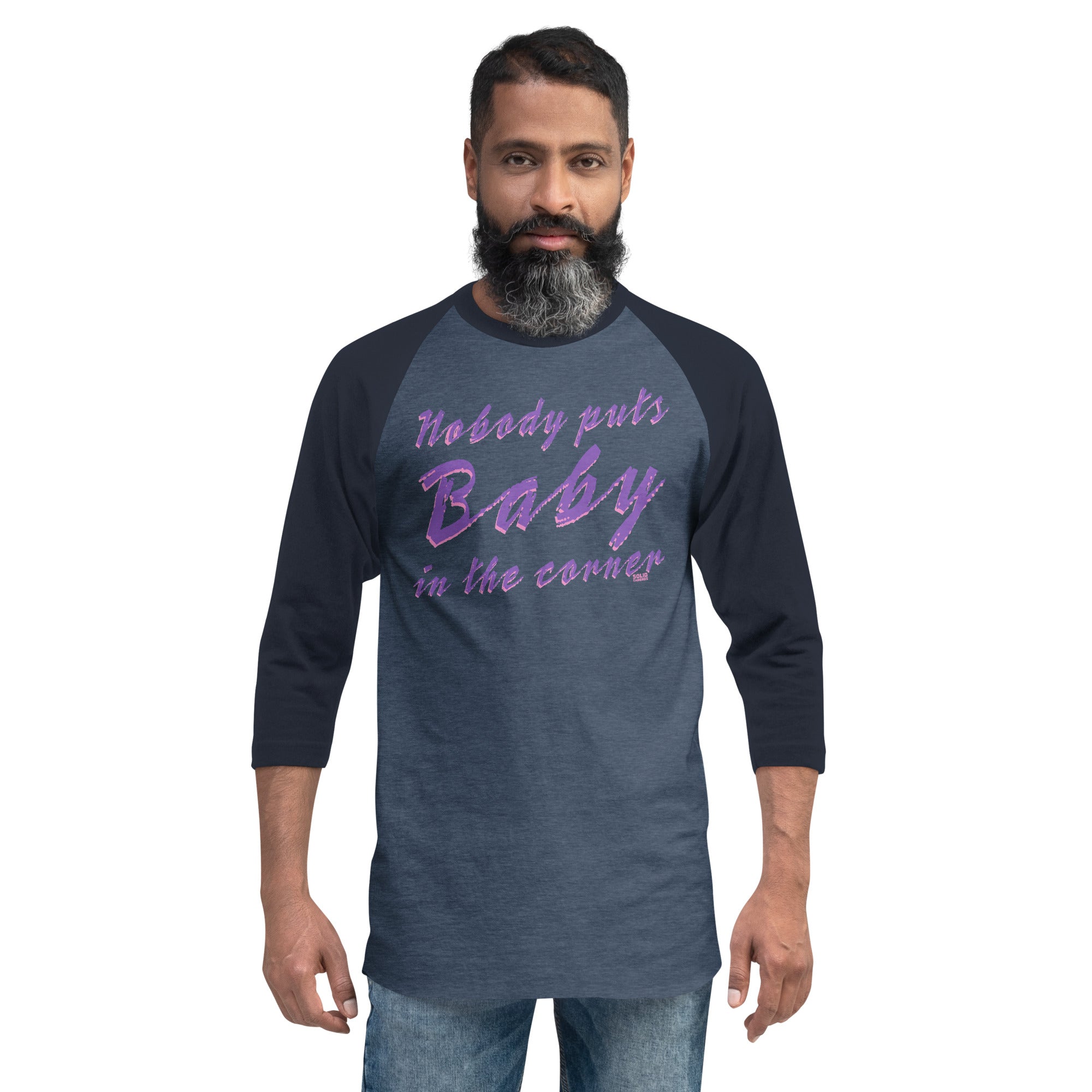 Nobody Puts Baby in the Corner Retro Dirty Dancing Graphic Baseball T-shirt | Solid Threads