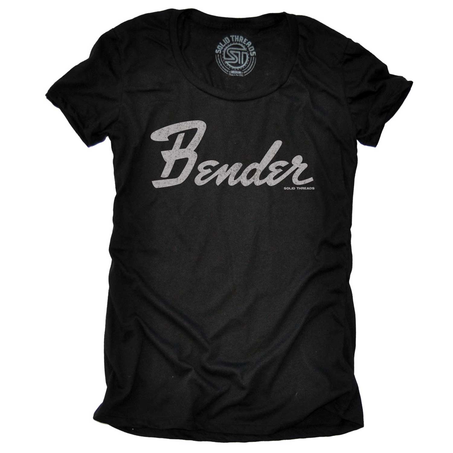 Women's Bender Vintage Partying Graphic T-Shirt | Funny Music Festival Tee | Solid Threads