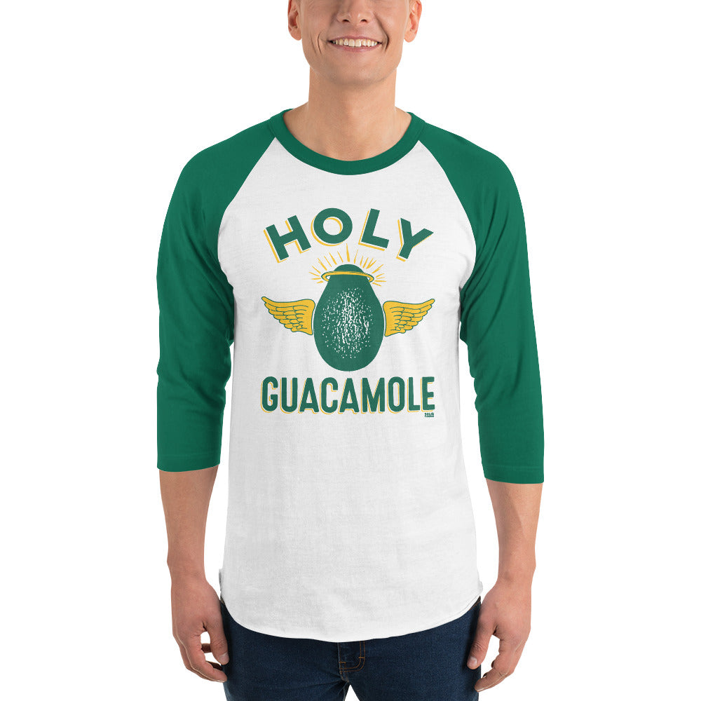 Holy Guacamole Retro Foodie Baseball Tee | Funny Avocado Soft Raglan for Chef | SOLID THREADS