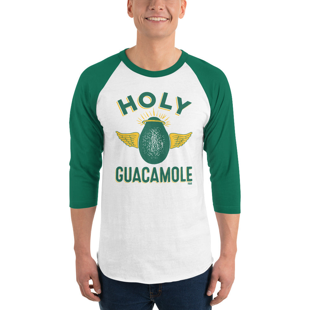  Holy Guacamole Vintage Mexican Food Baseball | Funny Avocado Triblend Raglan | SOLID THREADS