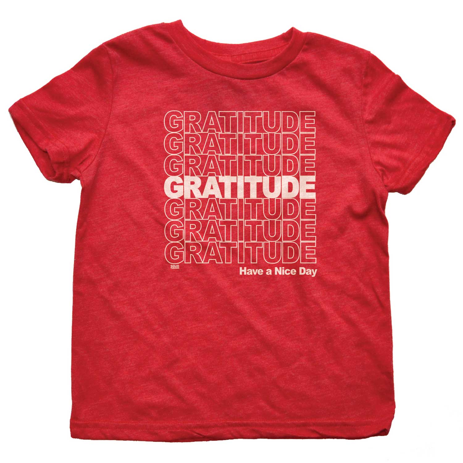 Retro Kid's Gratitude Wholesome Graphic Tee | Cute Have A Nice Day T-shirt for Youth | SOLID THREADS