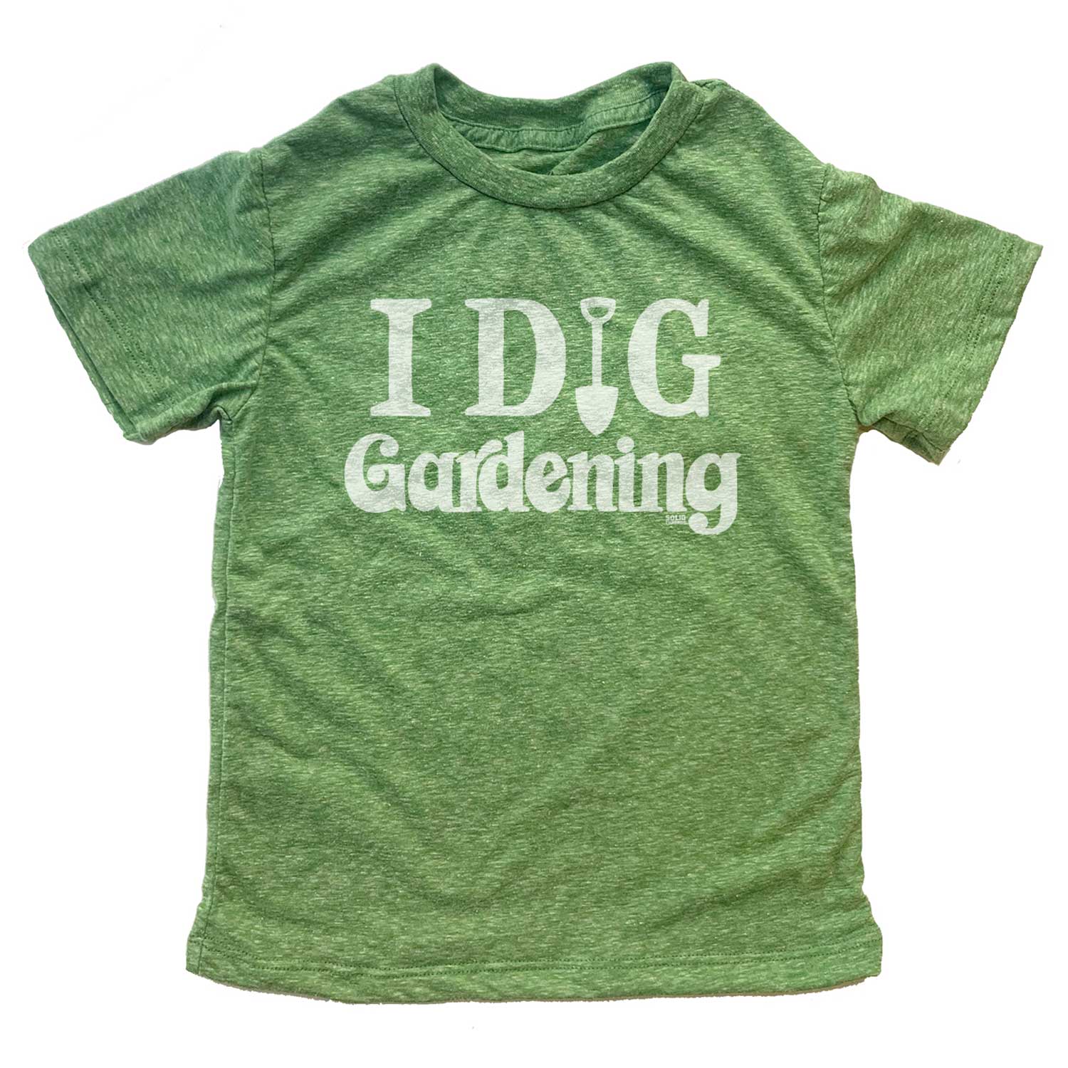 Kid's I Dig Gardening Retro Nature Graphic Tee | Funny Green Thumb T-shirt for Youth | Solid Threads