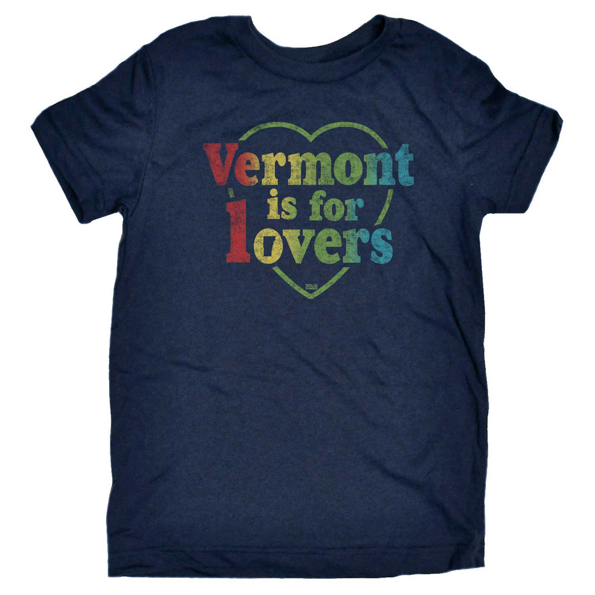 Kid&#39;s Vermont is for Lovers Retro Travel Graphic Tee | Cute Green Mountains T-shirt | Solid Threads