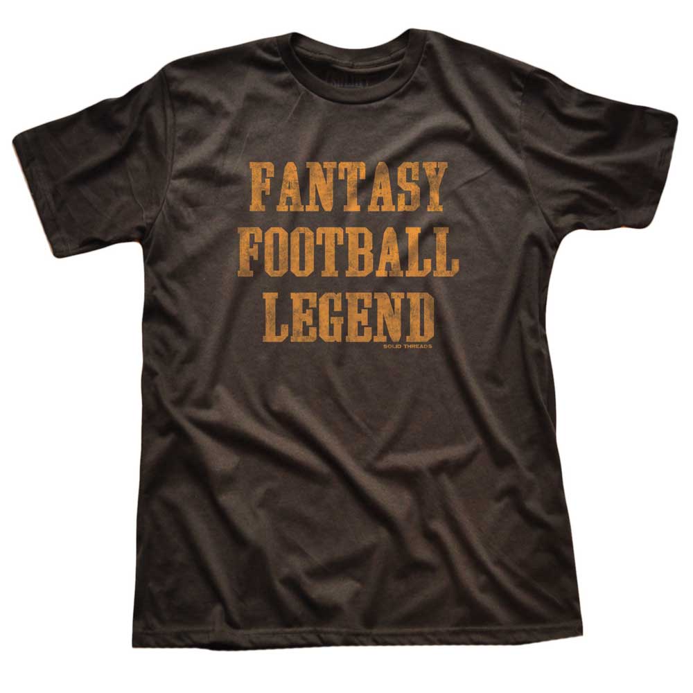 Men’s Fantasy Football Legend Vintage Graphic Tee | Funny Sports Blackwash T-shirt | Solid Threads