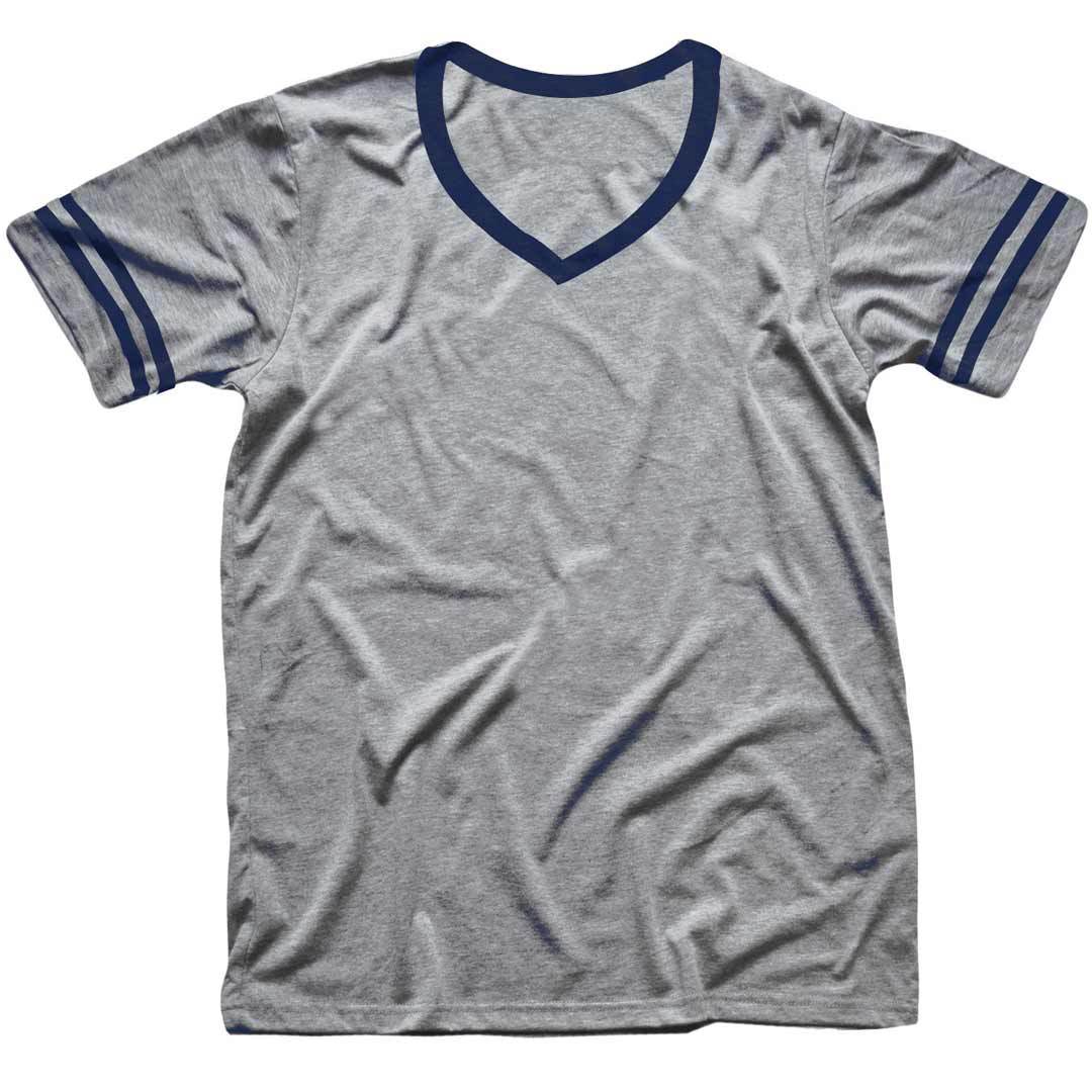 Men's Solid Threads V-Neck Triblend Grey/Dirty Navy T-shirt