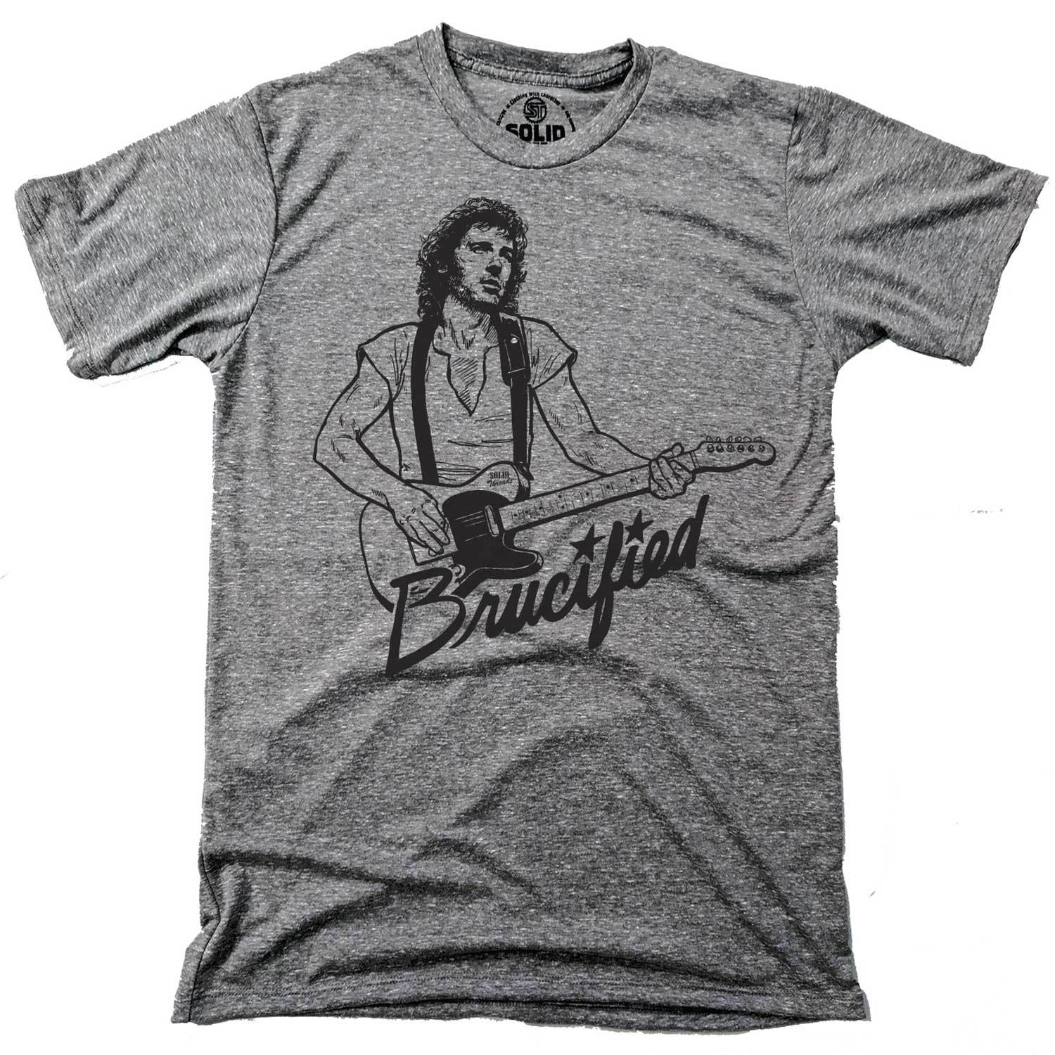 Men's Brucified Cool Music Graphic T-Shirt | Vintage Bruce Springstein Tee | Solid Threads