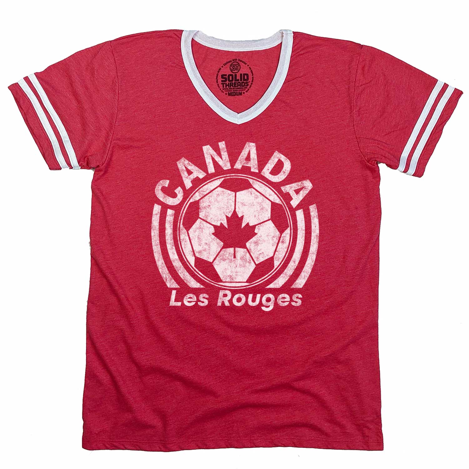 Canada National Soccer Team Ringer V-Neck T-Shirt