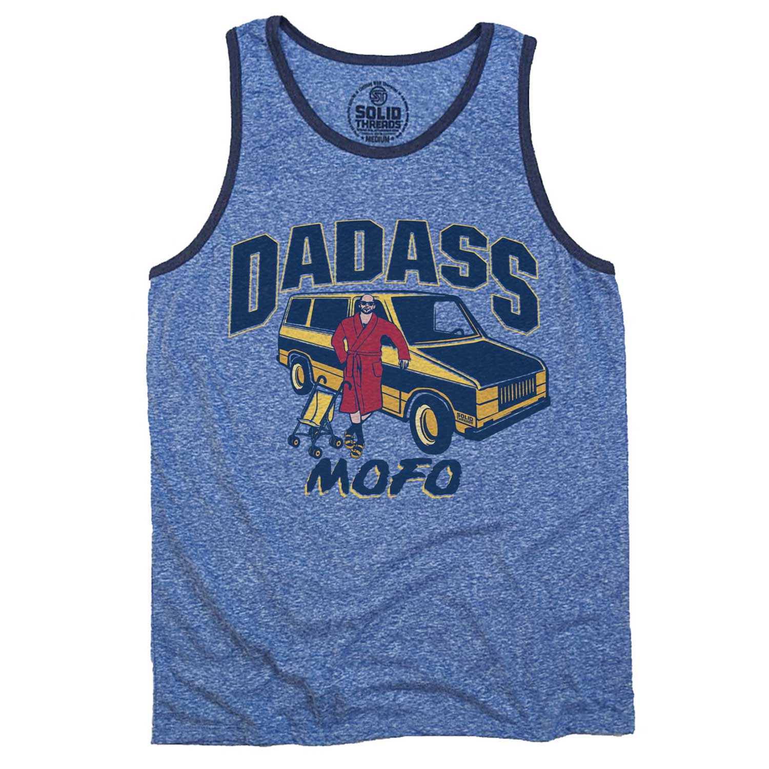 Men's Dadass Vintage Graphic Tank Top | Funny Dad T-shirt | Solid Threads