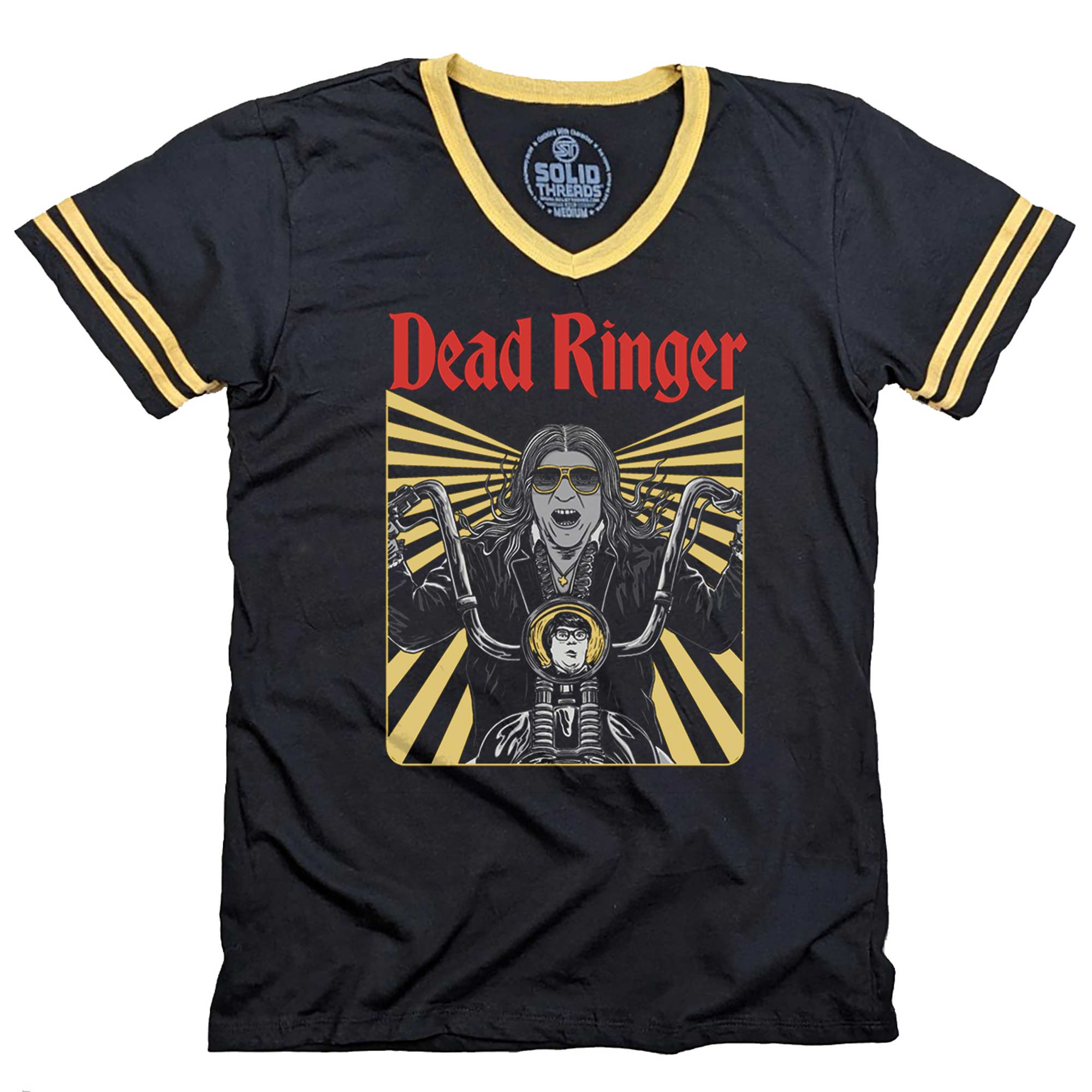 Men's Dead Ringer Special Edition Vintage Graphic V-Neck Tee | Meat Loaf T-shirt | Solid Threads