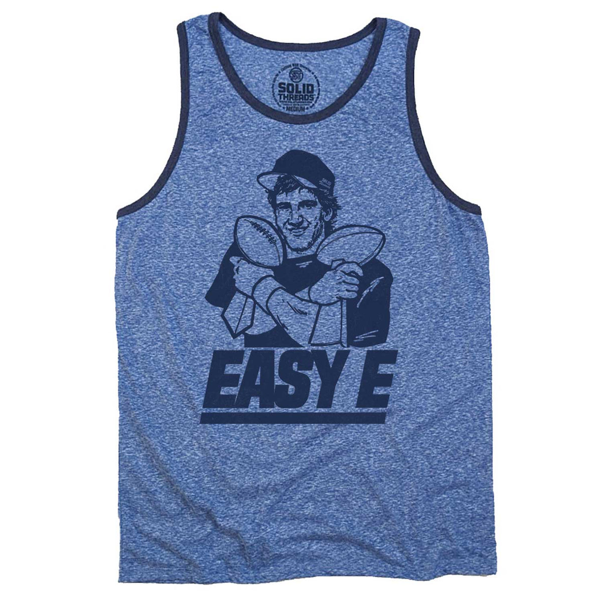 Men&#39;s Easy E Vintage Graphic Tank Top | Cool Eli Manning T-shirt | Solid Threads