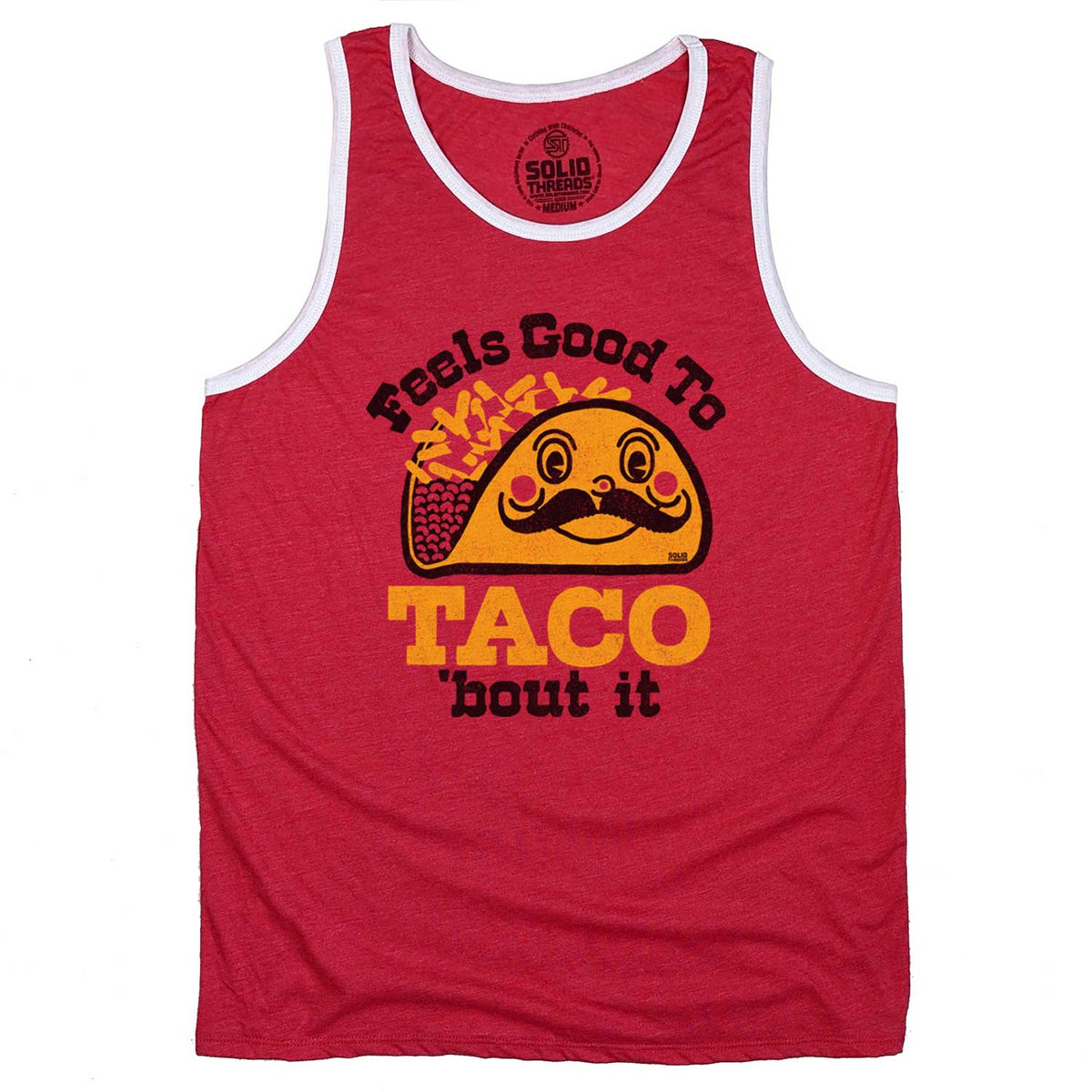 Men&#39;s Feels Good To Taco Bout It Graphic Tank Top | Funny Food Sleeveless Shirt | Solid Threads