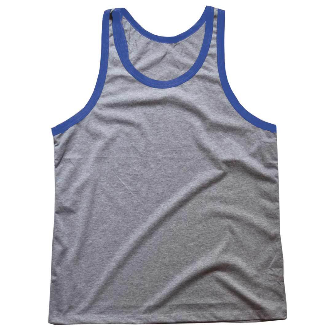 Men's Solid Threads Grey/Royal Tank Top