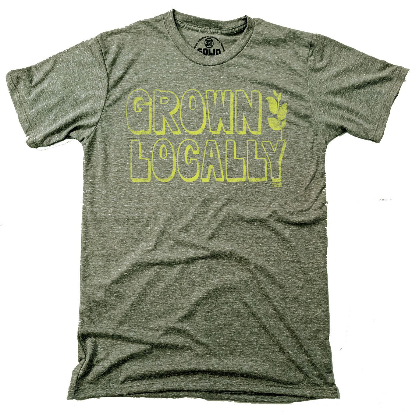 Men's Grown Locally Vintage Inspired T-Shirt | Retro Farm To Table Graphic Tee | Solid Threads