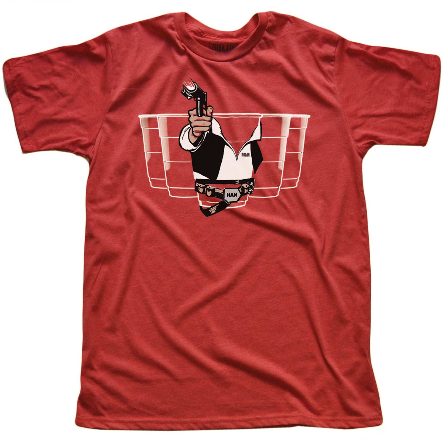 Men's Han Solo Cup Vintage Graphic Tee | Funny Star Wars Drinking T-shirt for Men | Solid Threads