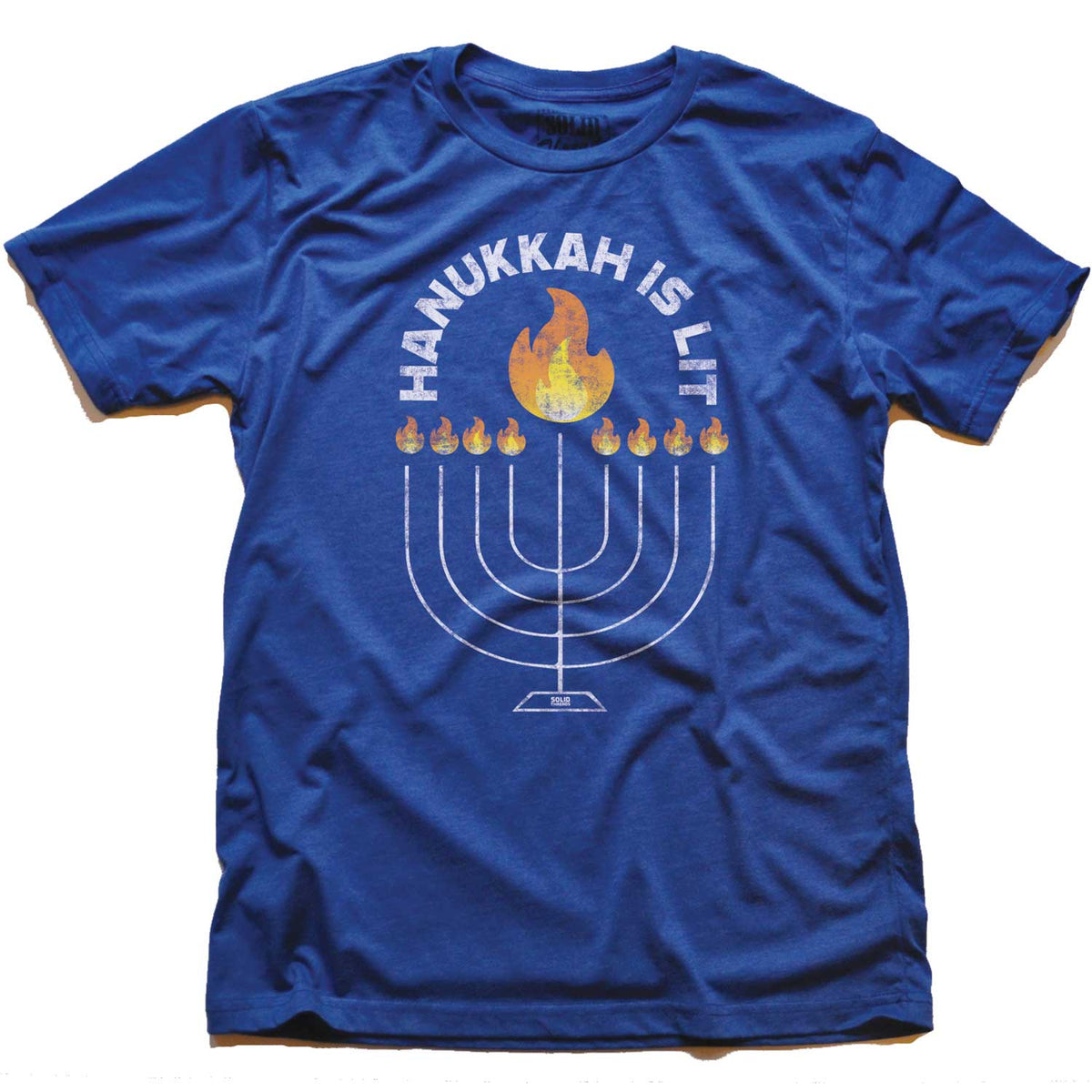 Men&#39;s Hanukkah is Lit Vintage Holiday Graphic Tee | Funny Festival of Lights T-Shirt | SOLID THREADS