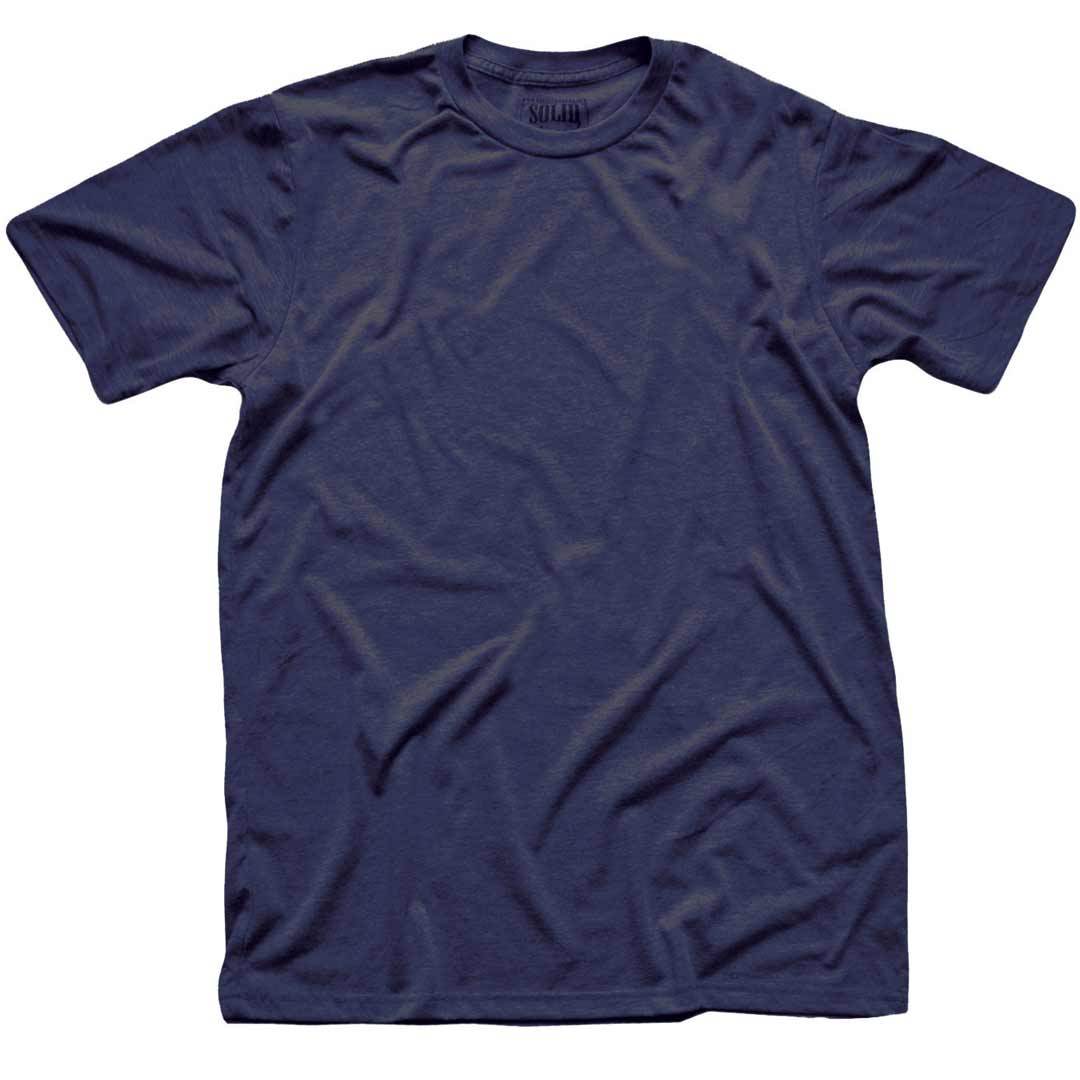 Men's Solid Threads Crew Neck Navy T-shirt