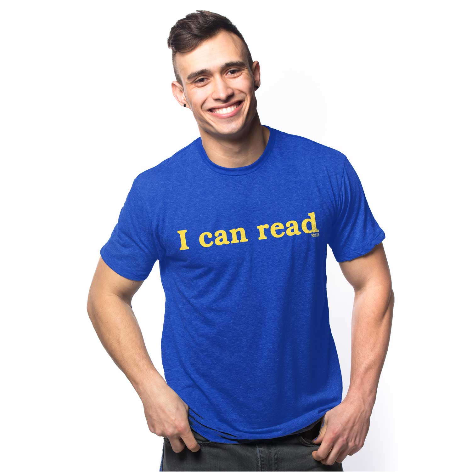 Men's I Can Read Vintage Stoner Graphic Tee | Funny Bookworms T-shirt | Solid Threads