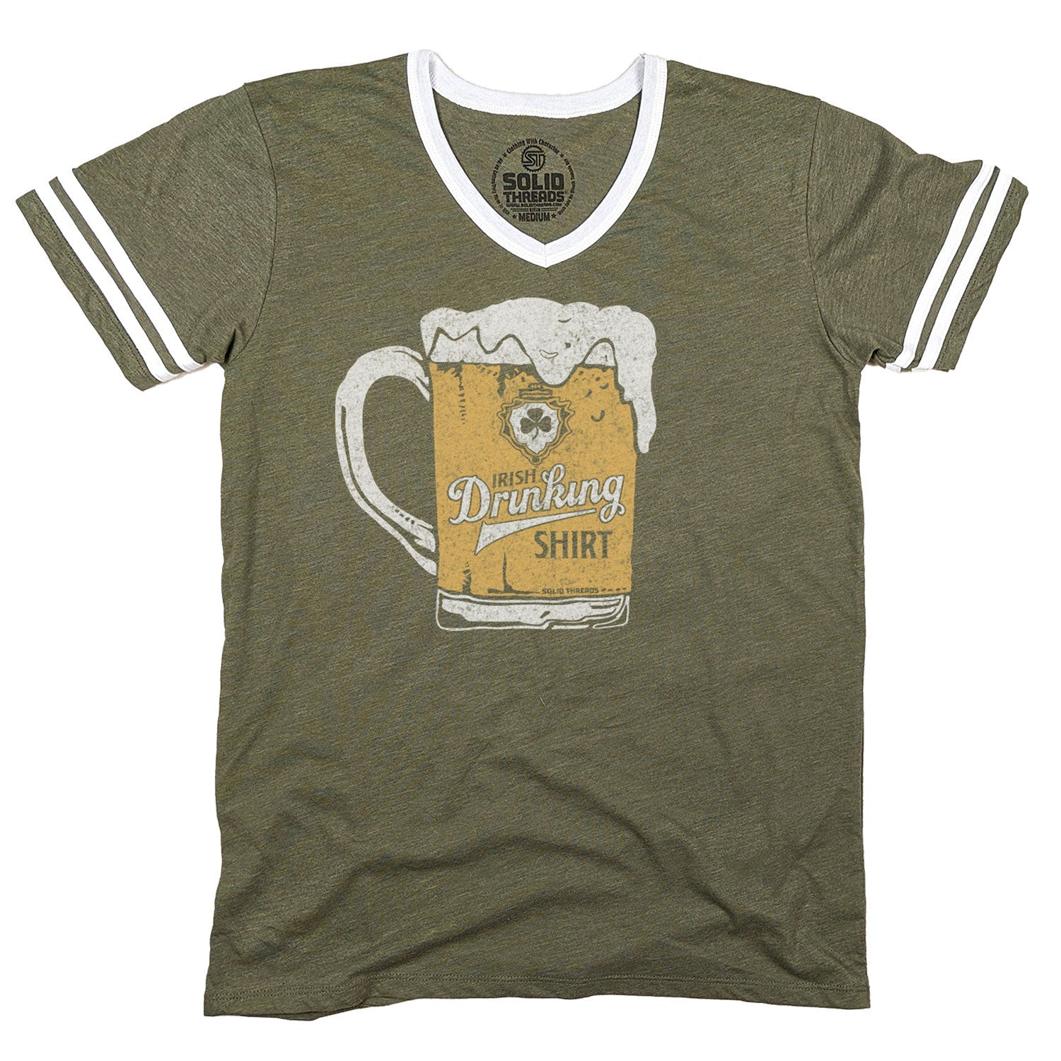 Irish Drinking Shirt Ringer V-Neck Tee