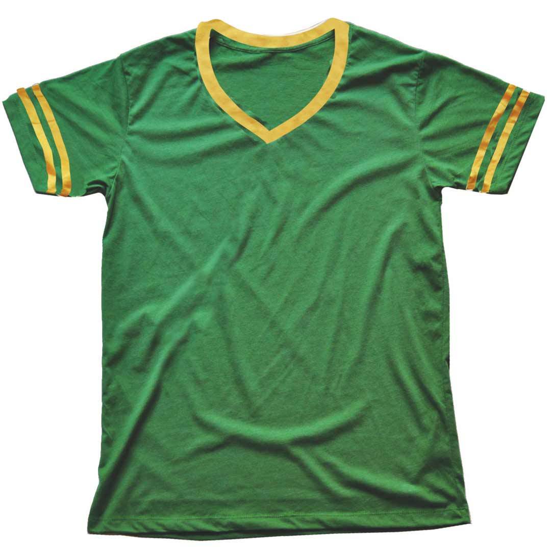 Men's Solid Threads V-Neck Kelly/Gold T-shirt