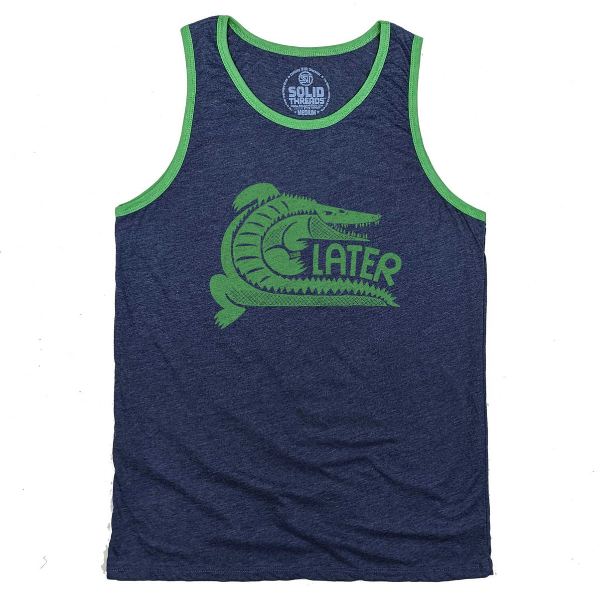 Men&#39;s Later Gator Vintage Graphic Takn Top | Funny Alligator T-shirt | Solid Threads