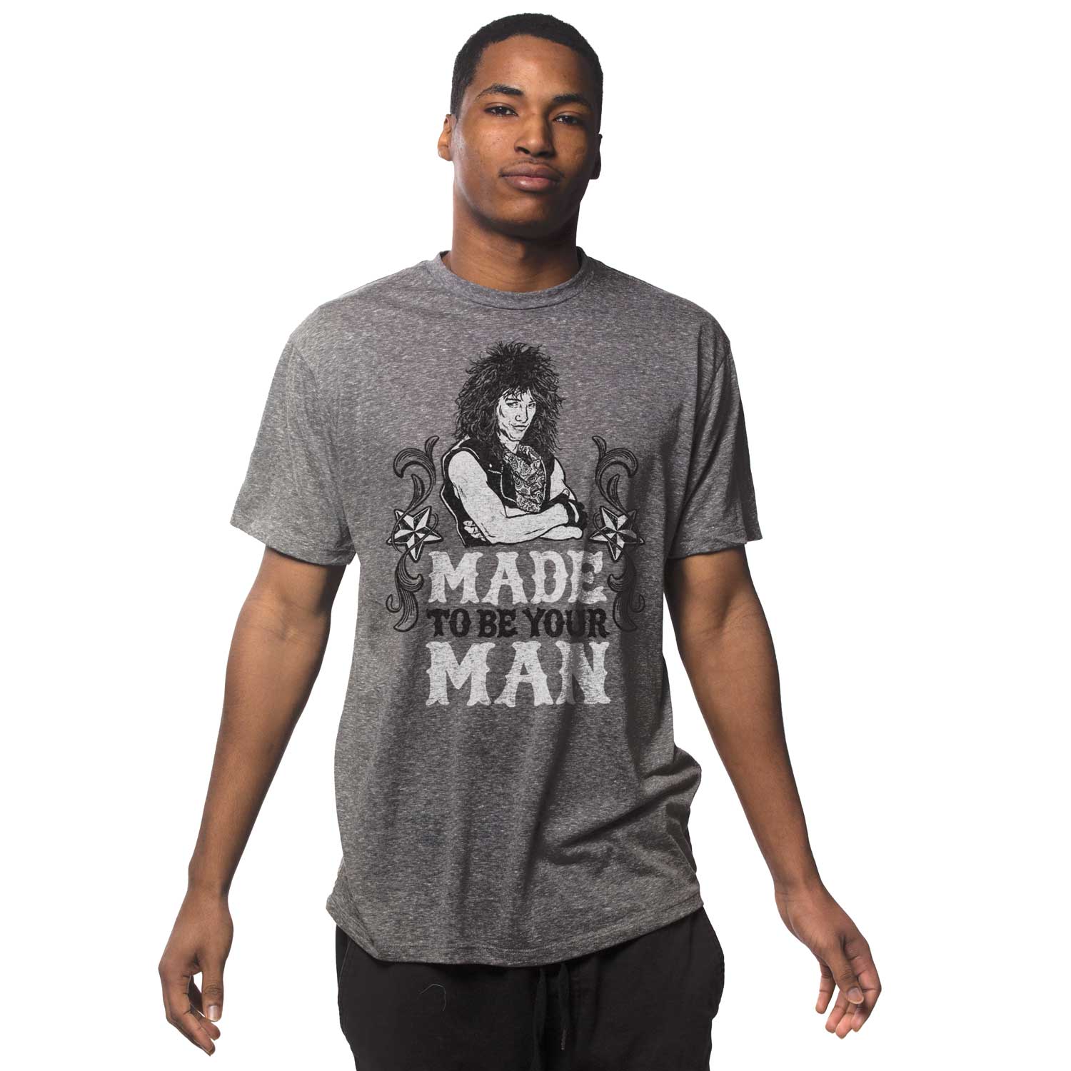 Men's Made To Be Your Man Vintage Graphic Tee | Cool Bon Jovi T-shirt on Model | Solid Threads