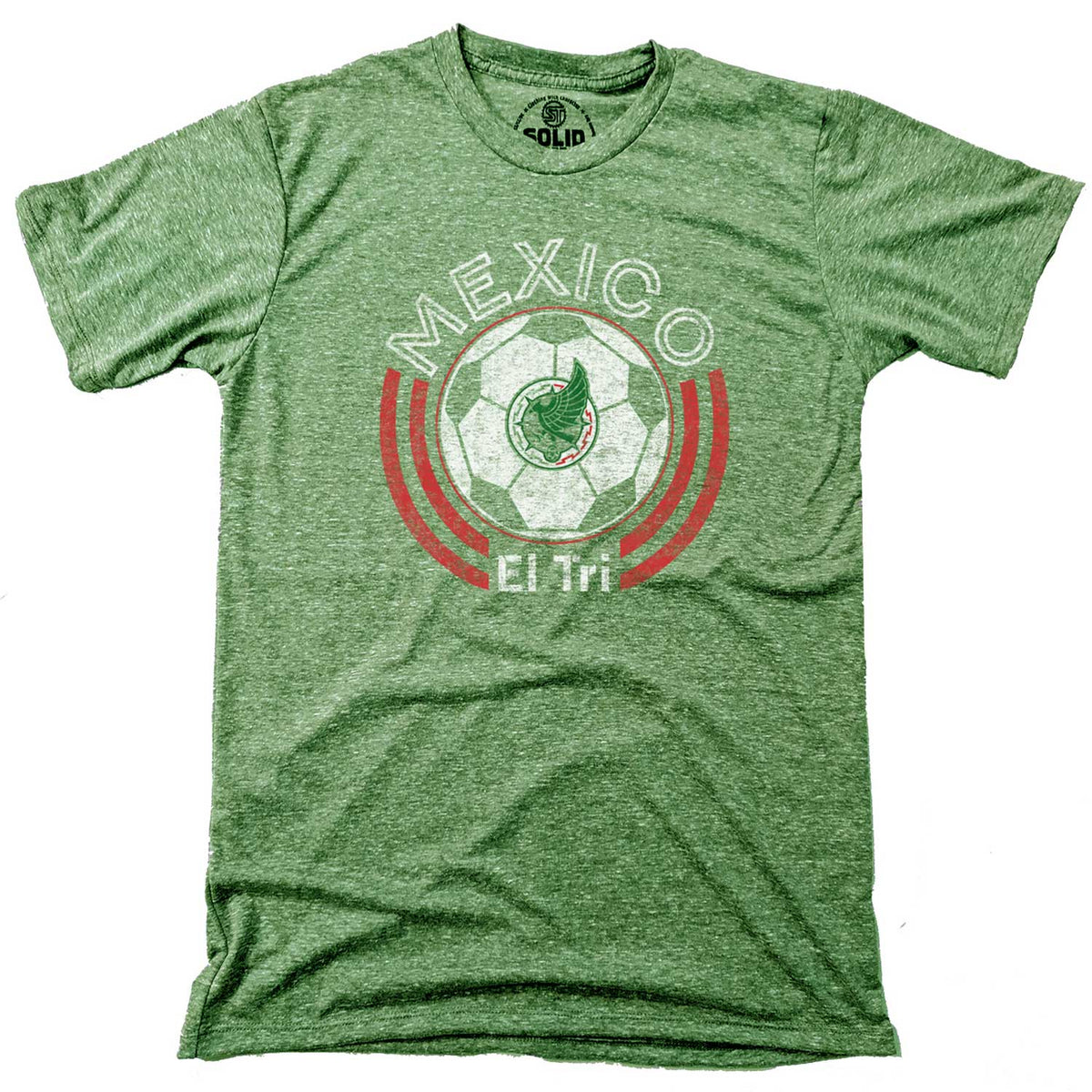 Men&#39;s Mexico National Soccer Team Cool Graphic T-Shirt | Vintage World Cup Tee | Solid Threads