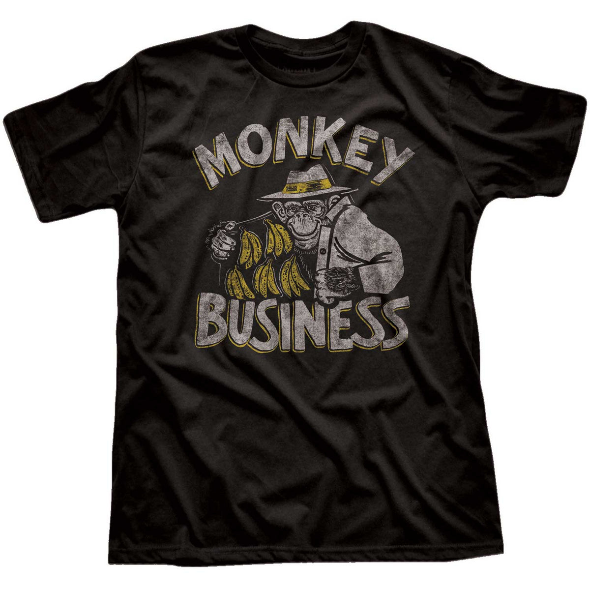 Men&#39;s Monkey Business Vintage Graphic T-Shirt | Funny Animal Pun Tee | Solid Threads